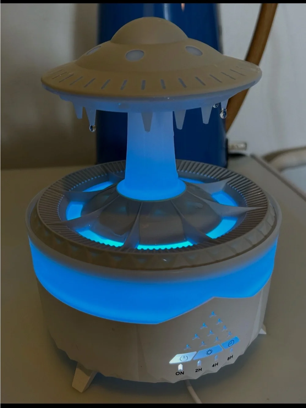 UFO Raindrop Aroma Diffuser lights up multicolor LED soothing sounds No Remote